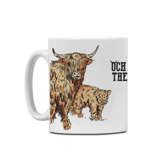 Ceramic mug with highland coo and calf design